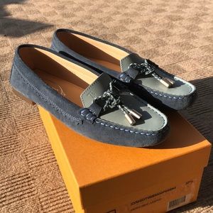 Blue suede tod loafers (worn once)